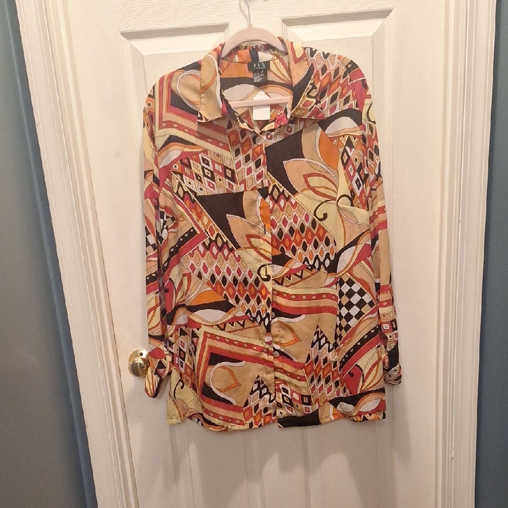Multicolor Geometric Women's Blouse